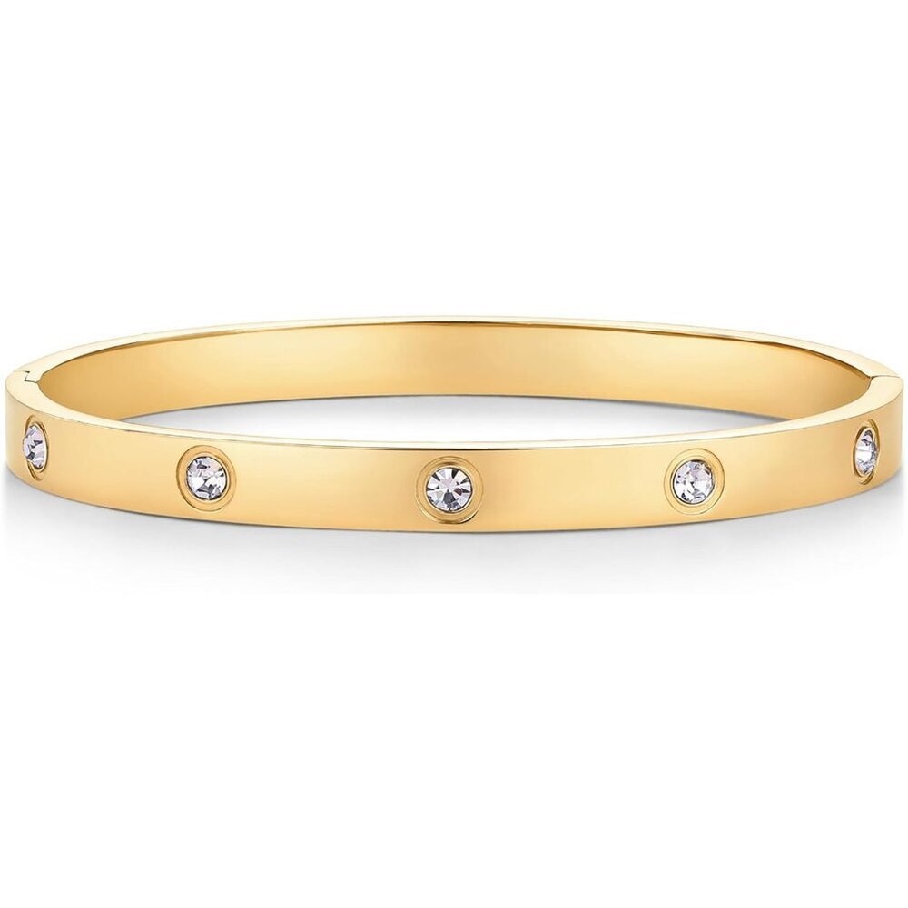 Elegant 14k Gold Plated Love Bangle For Women | Hypoallergenic & Durable Design